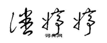 梁錦英潘婷婷草書個性簽名怎么寫