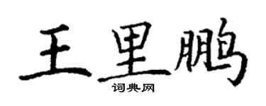 丁謙王里鵬楷書個性簽名怎么寫