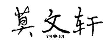 曾慶福莫文軒行書個性簽名怎么寫