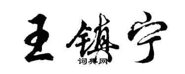 胡問遂王鎮寧行書個性簽名怎么寫