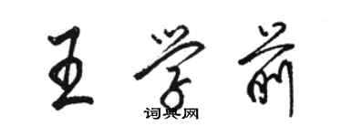 駱恆光王學前行書個性簽名怎么寫