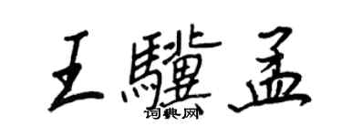 王正良王驥孟行書個性簽名怎么寫