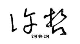 曾慶福許哲草書個性簽名怎么寫