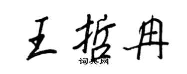 王正良王哲冉行書個性簽名怎么寫