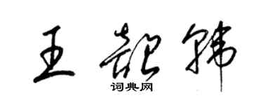 梁錦英王韶韓草書個性簽名怎么寫