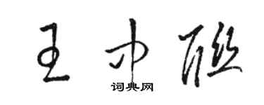 駱恆光王中聯草書個性簽名怎么寫