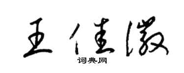 梁錦英王佳徽草書個性簽名怎么寫