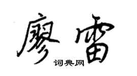 王正良廖雷行書個性簽名怎么寫