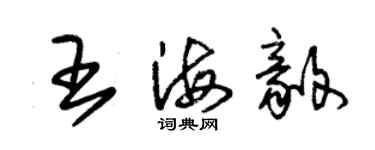 朱錫榮王海毅草書個性簽名怎么寫