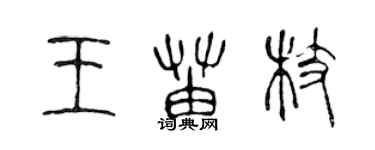 陳聲遠王苗枝篆書個性簽名怎么寫