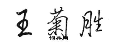 駱恆光王菊勝行書個性簽名怎么寫