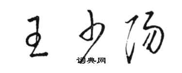 駱恆光王少陽草書個性簽名怎么寫