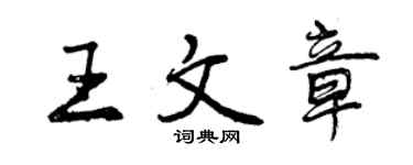 曾慶福王文章行書個性簽名怎么寫