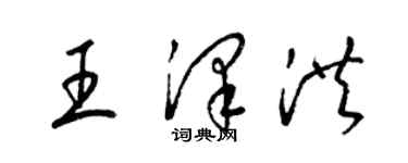 梁錦英王澤洪草書個性簽名怎么寫