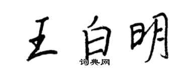 王正良王白明行書個性簽名怎么寫