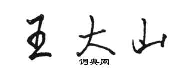 駱恆光王大山行書個性簽名怎么寫