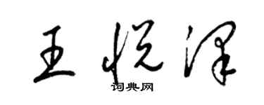 梁錦英王悅澤草書個性簽名怎么寫