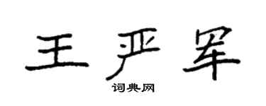袁強王嚴軍楷書個性簽名怎么寫
