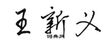 駱恆光王新義行書個性簽名怎么寫