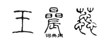 陳聲遠王晨蕊篆書個性簽名怎么寫