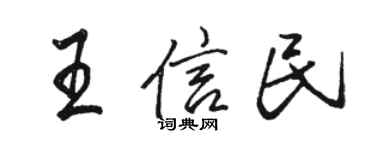 駱恆光王信民行書個性簽名怎么寫