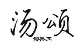 駱恆光湯頌行書個性簽名怎么寫