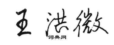 駱恆光王洪微行書個性簽名怎么寫