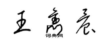 梁錦英王雋晨草書個性簽名怎么寫