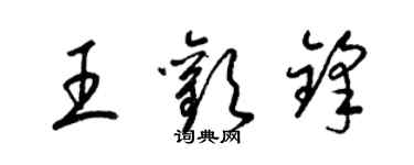 梁錦英王歡鋒草書個性簽名怎么寫