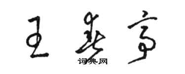 駱恆光王春亭草書個性簽名怎么寫