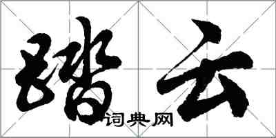 胡問遂踏雲行書怎么寫