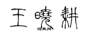 陳聲遠王曉耕篆書個性簽名怎么寫