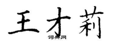 丁謙王才莉楷書個性簽名怎么寫