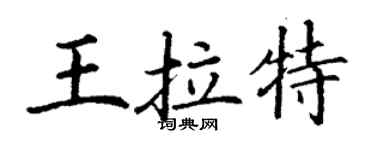丁謙王拉特楷書個性簽名怎么寫