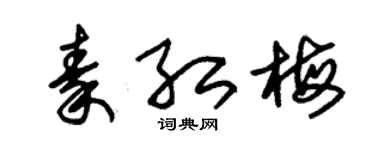 朱錫榮秦紅梅草書個性簽名怎么寫