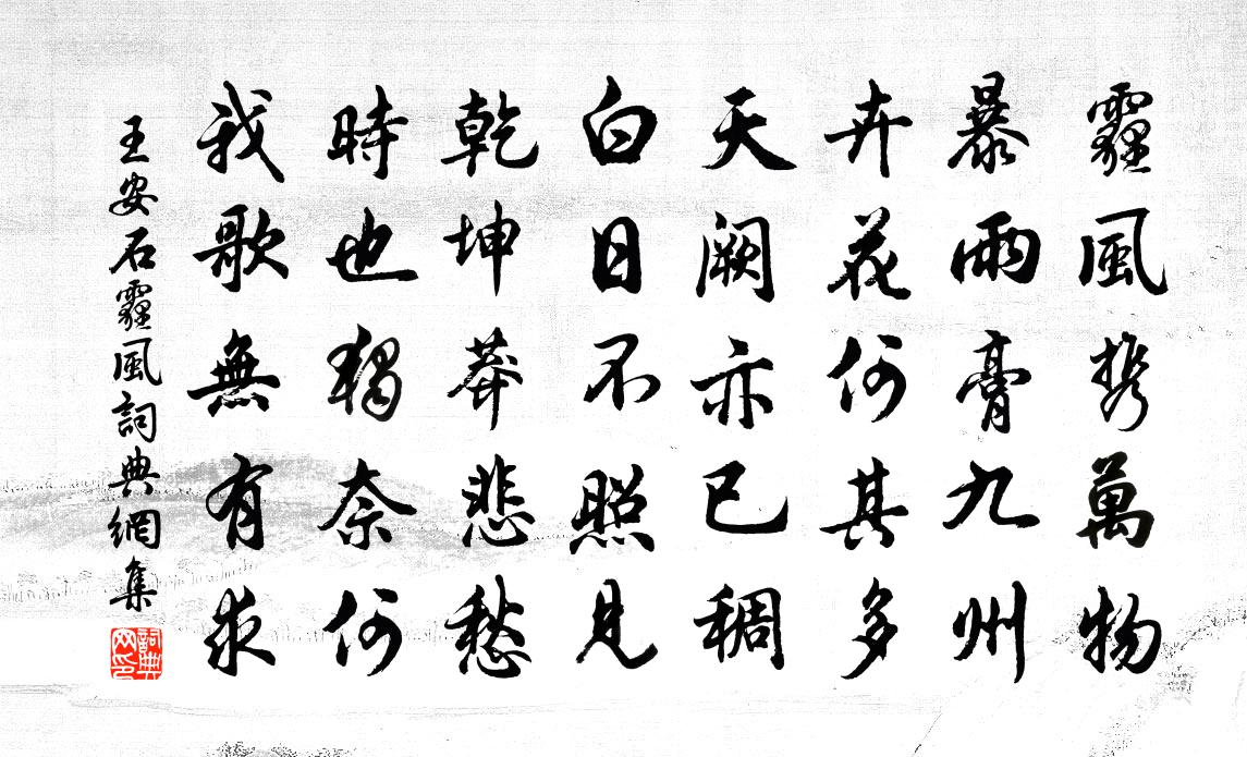 王安石霾風書法作品欣賞