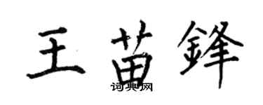 何伯昌王苗鋒楷書個性簽名怎么寫