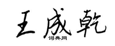 王正良王成乾行書個性簽名怎么寫