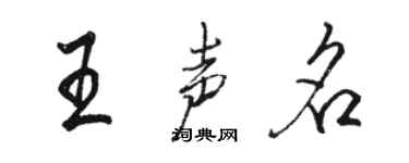 駱恆光王聲名行書個性簽名怎么寫