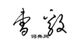 梁錦英曹毅草書個性簽名怎么寫