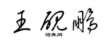 梁錦英王硯鵬草書個性簽名怎么寫