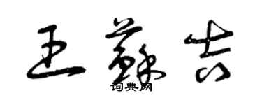 曾慶福王蘇吉草書個性簽名怎么寫