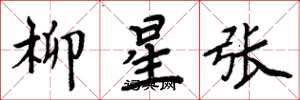 周炳元柳星張楷書怎么寫