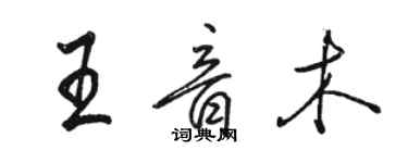 駱恆光王音木行書個性簽名怎么寫