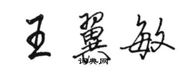 駱恆光王翼敏行書個性簽名怎么寫