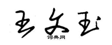 朱錫榮王文玉草書個性簽名怎么寫