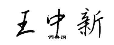 王正良王中新行書個性簽名怎么寫