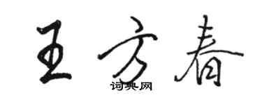 駱恆光王方春行書個性簽名怎么寫