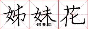 龐中華姊妹花楷書怎么寫
