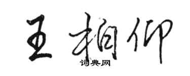 駱恆光王柏仰行書個性簽名怎么寫